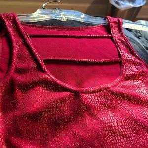 Red snakeskin print cut out back top